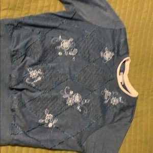 Blue cottagecore trendy sweater